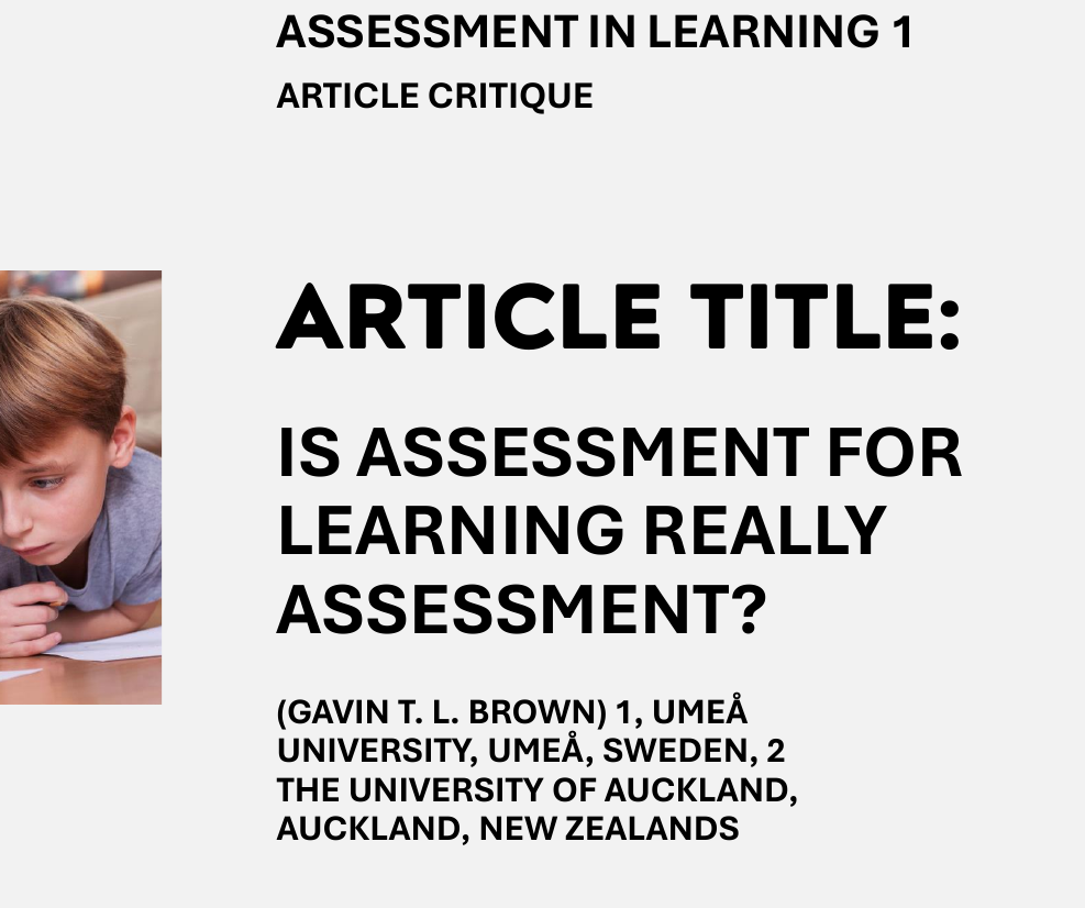 Cover image for Article Critique